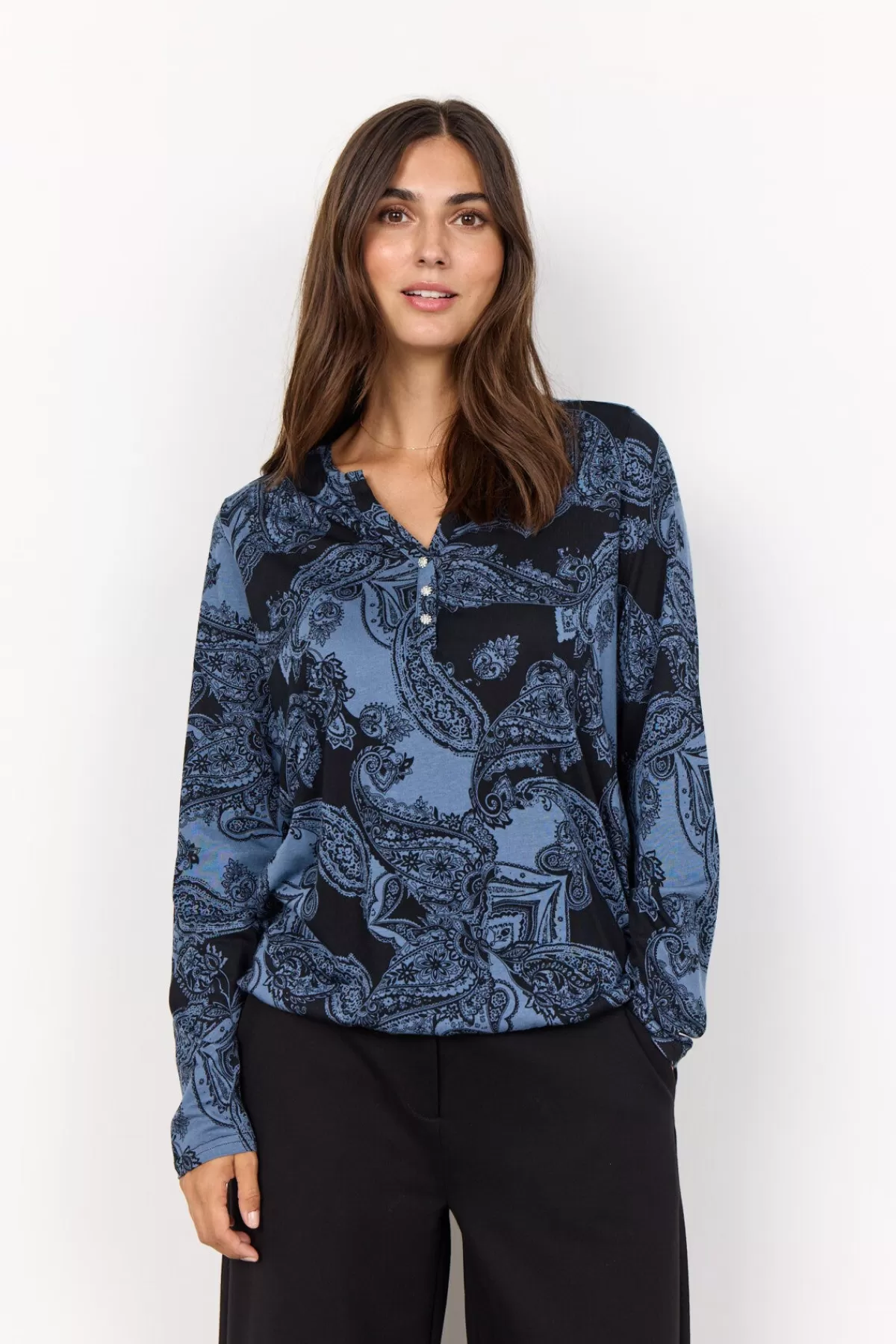 Soyaconcept Blouses And Shirts-SC-FELICITY AOP 483 Blouse Blue