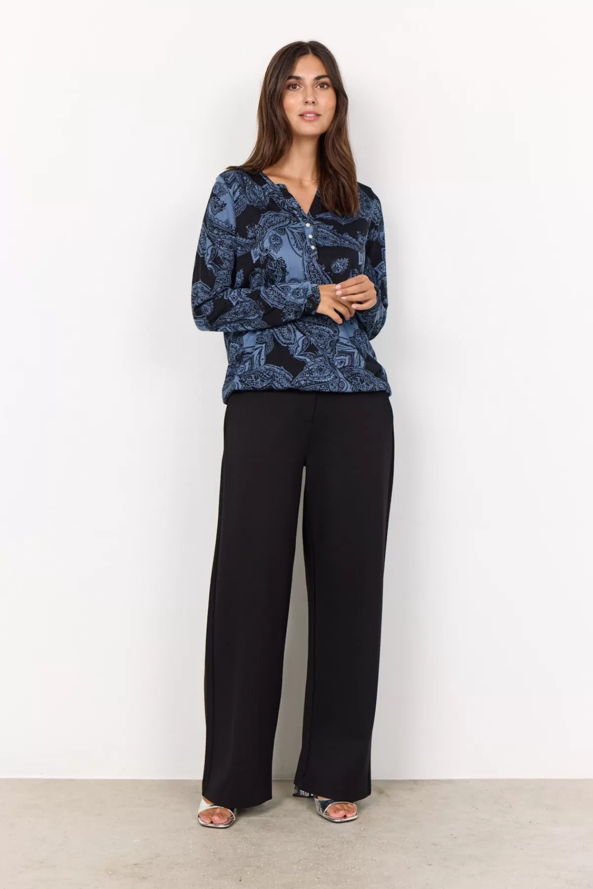 Soyaconcept Blouses And Shirts-SC-FELICITY AOP 483 Blouse Blue