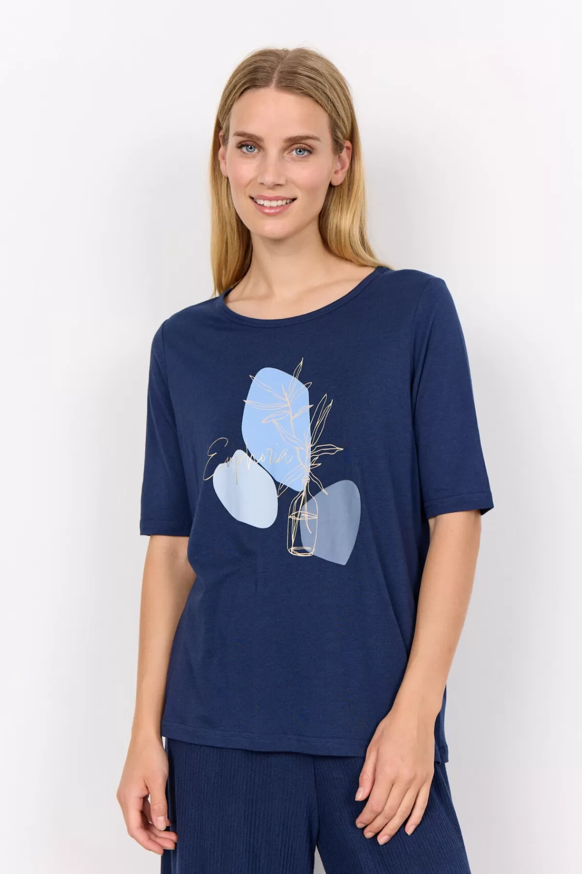 Soyaconcept T-Shirts And Tops-SC-FELICITY FP 475 T-shirt Dark blue
