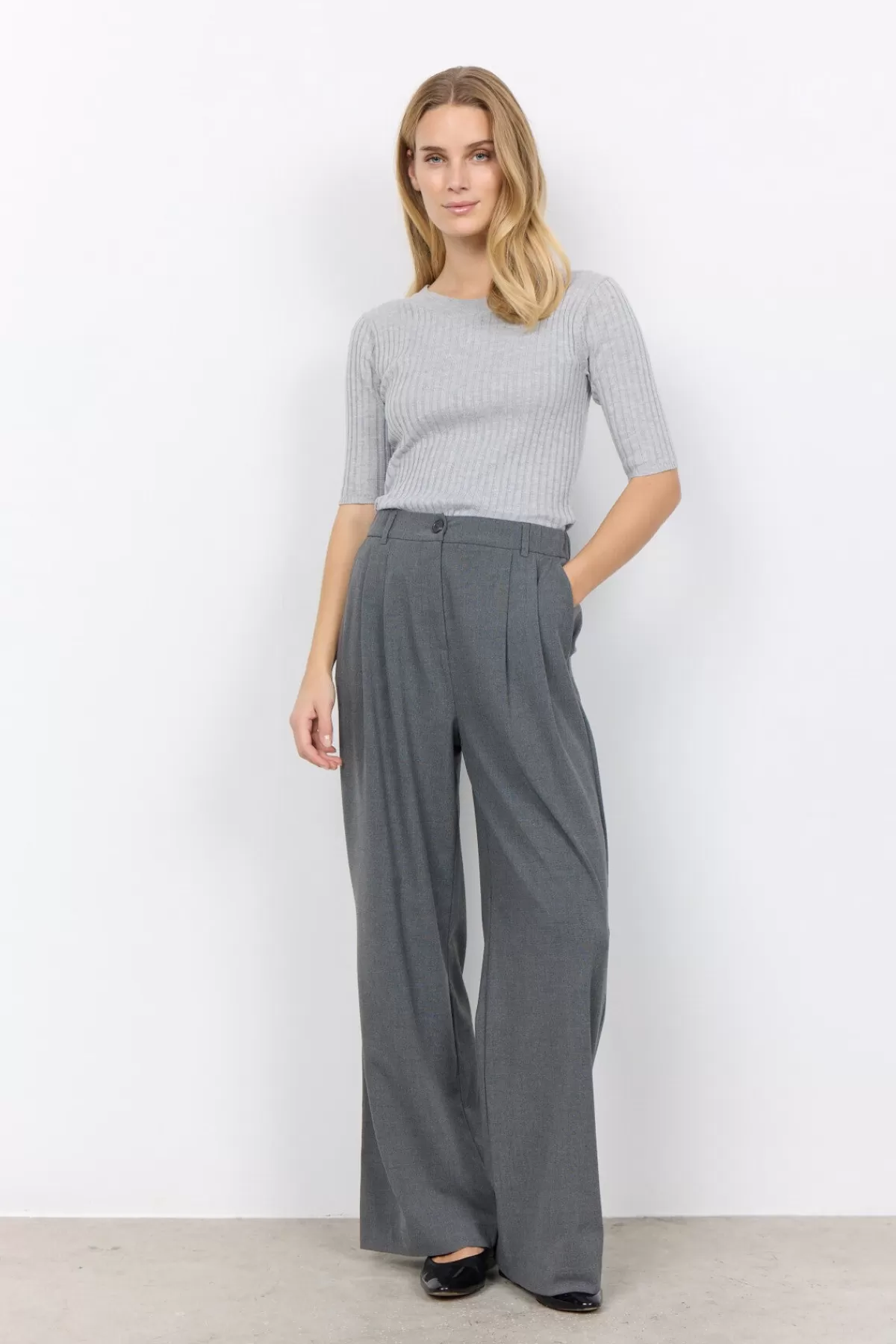 Soyaconcept T-Shirts And Tops | Knitwear-SC-FETIMA 1 T-shirt Light grey