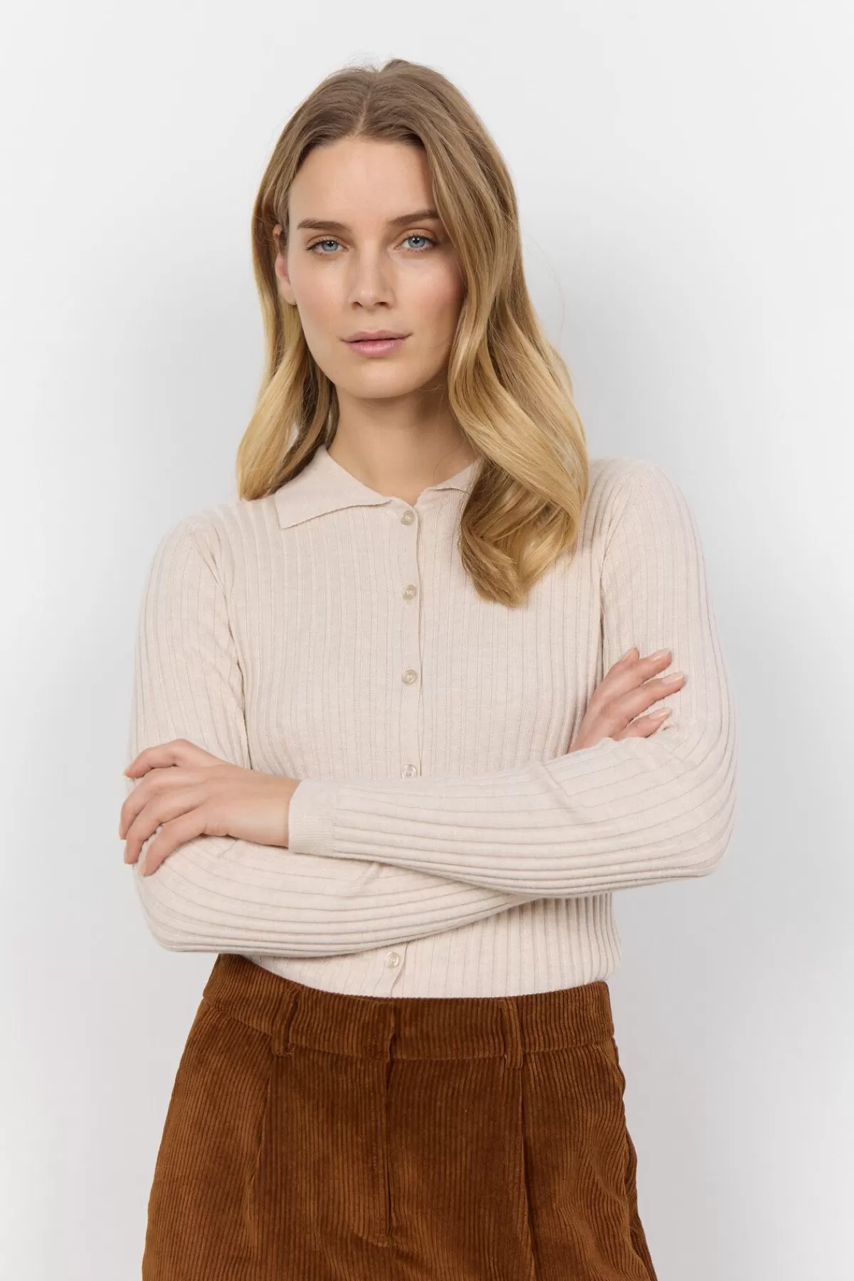 Soyaconcept Knitwear | Cardigans-SC-FETIMA 2 Cardigan Cream