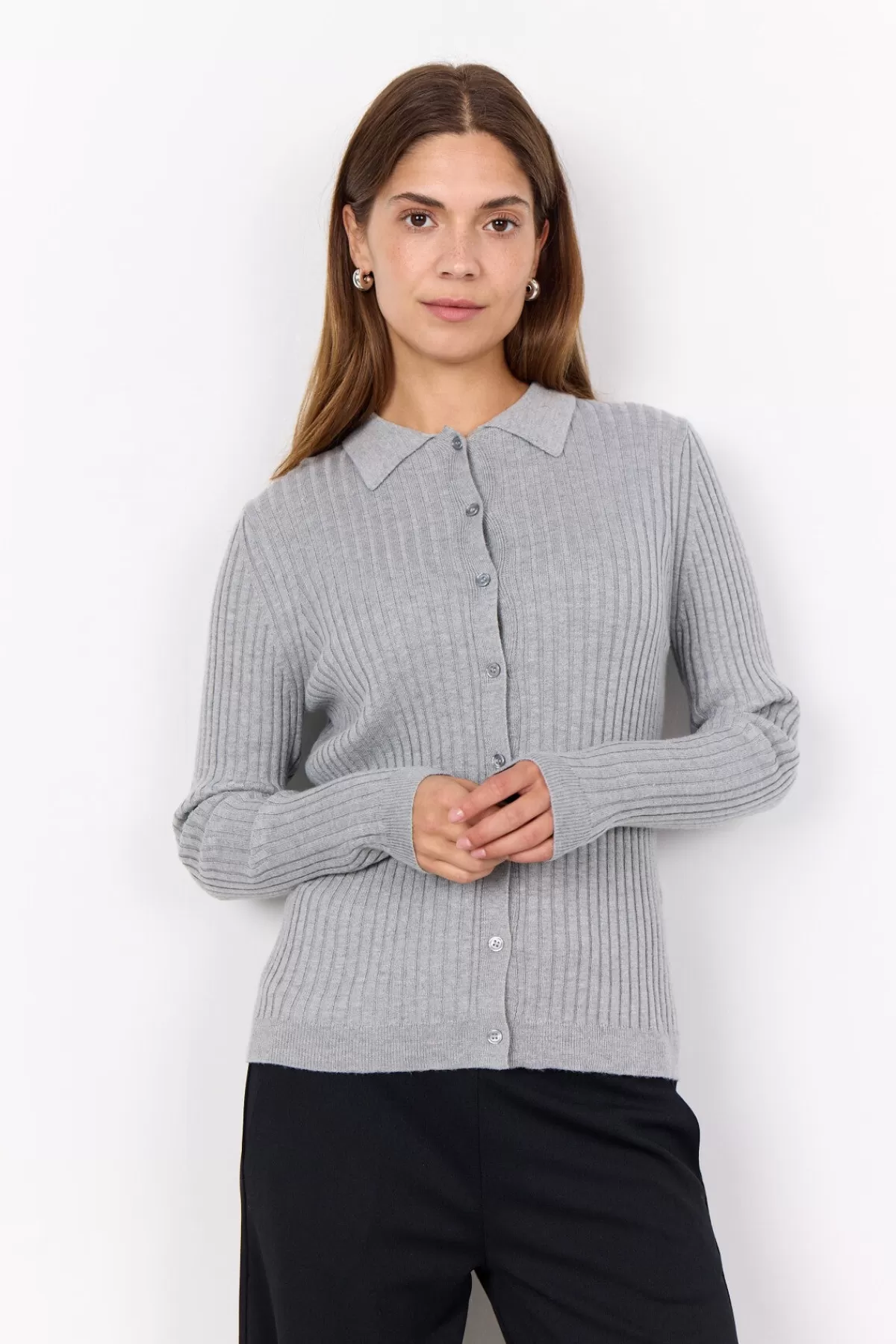 Soyaconcept Knitwear | Cardigans-SC-FETIMA 2 Cardigan Grey