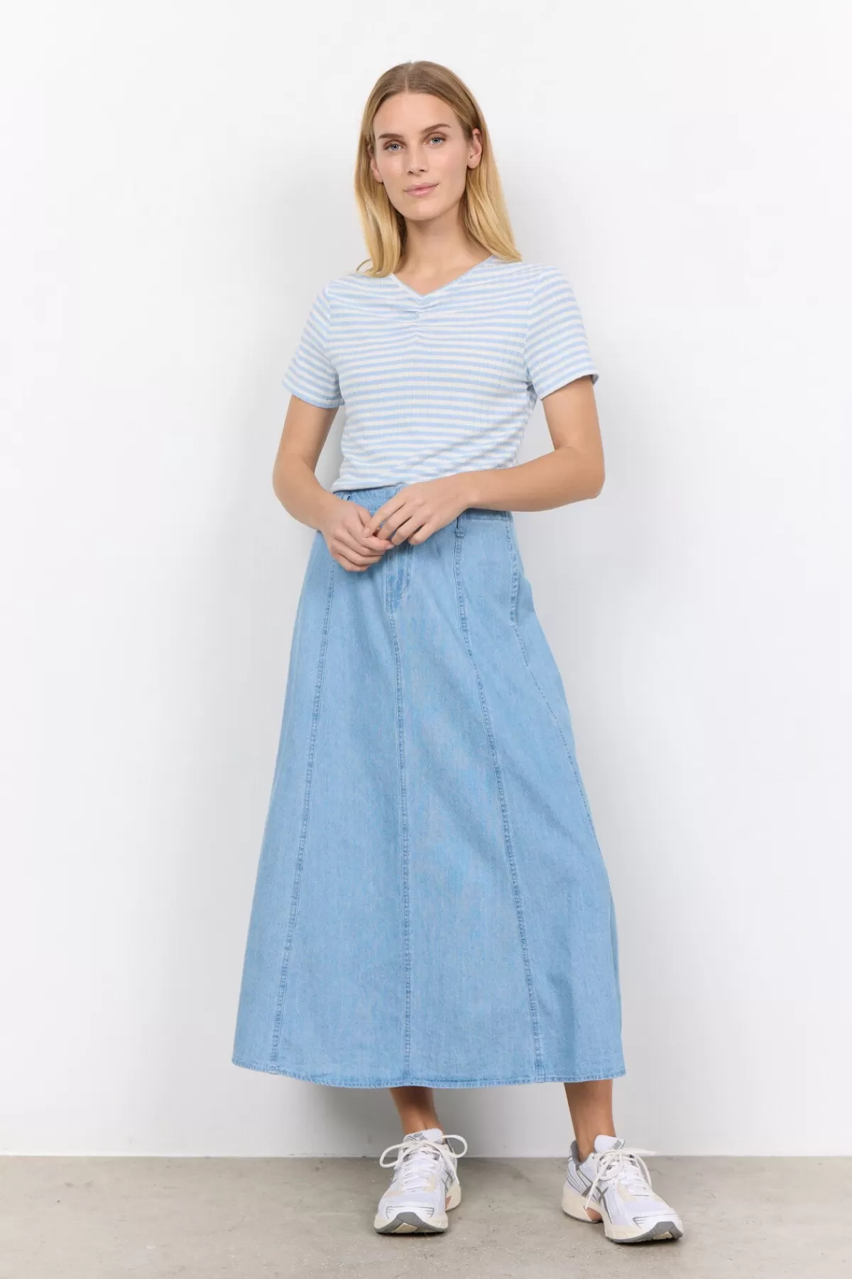 Soyaconcept Skirts-SC-FLORINA 4 Skirt Light blue