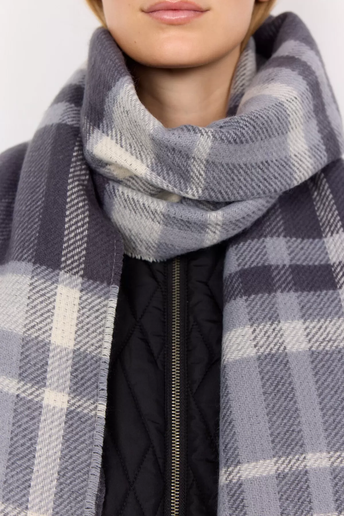 Soyaconcept Accessories-SC-FOREST 1 Scarf Grey