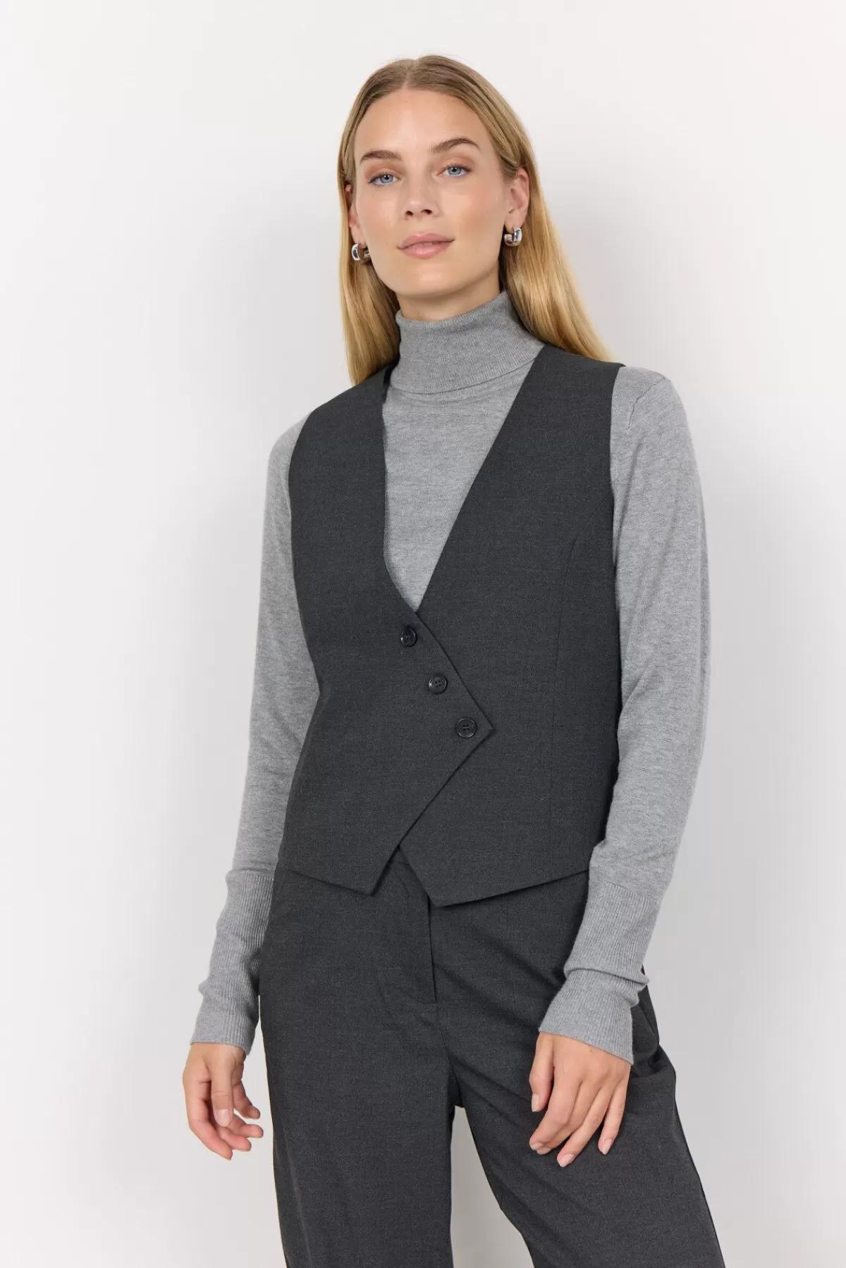 Soyaconcept Blazers-SC-FRANKIE 4 Waistcoat Dark grey