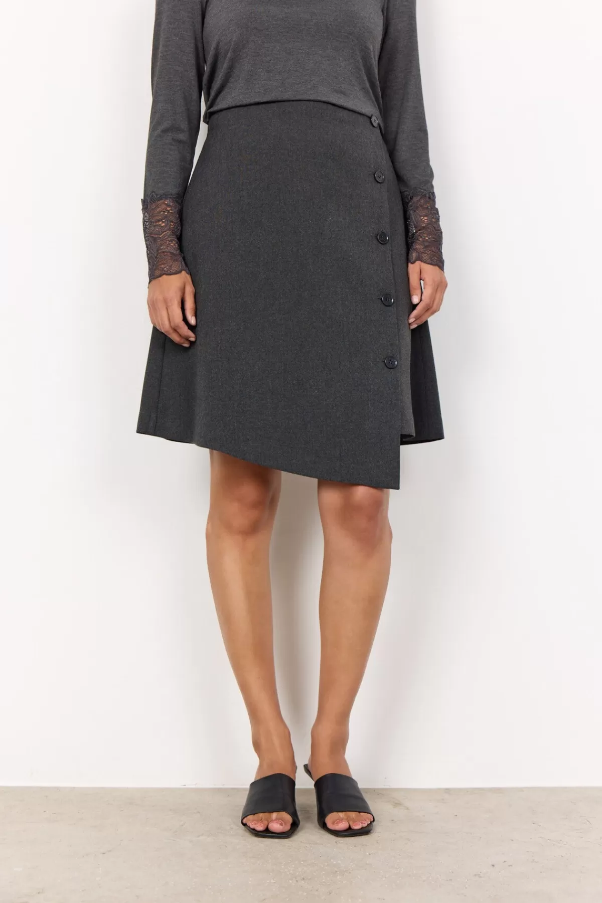 Soyaconcept Skirts-SC-FRANKIE 7 Skirt Dark grey