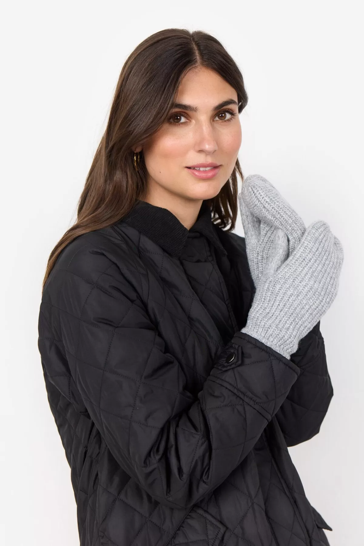 Soyaconcept Accessories-SC-FRAUKE 3 Gloves Light grey