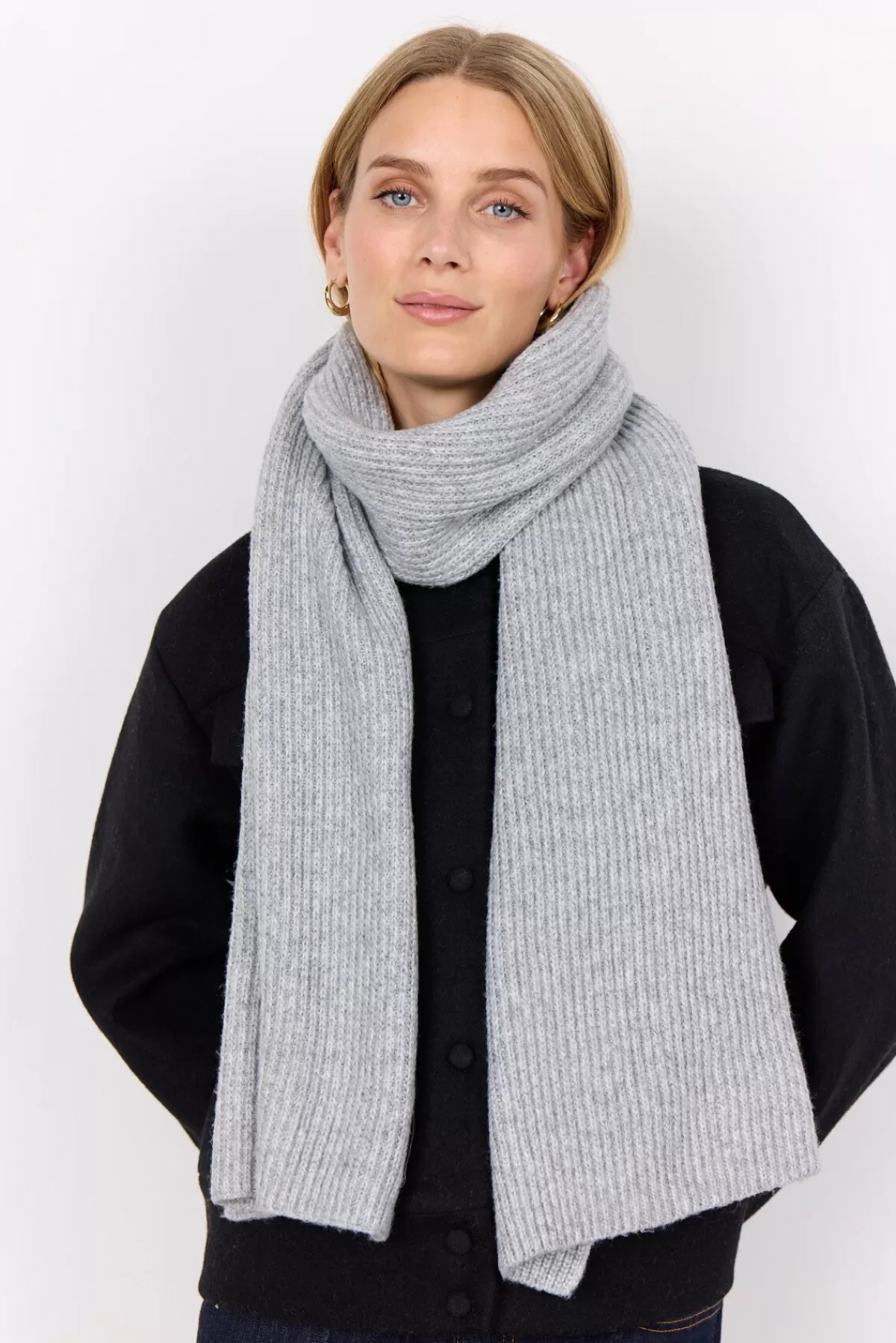 Soyaconcept Accessories-SC-FRAUKE 5 Scarf Light grey