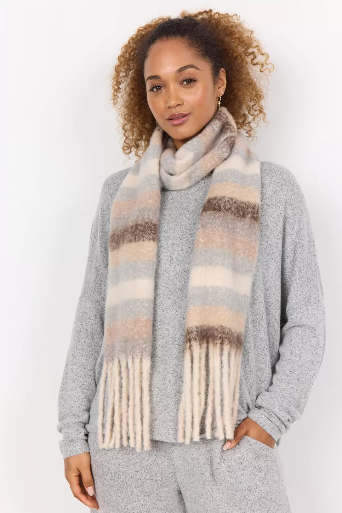 Soyaconcept Accessories-SC-FRIA 1 Scarf Cream