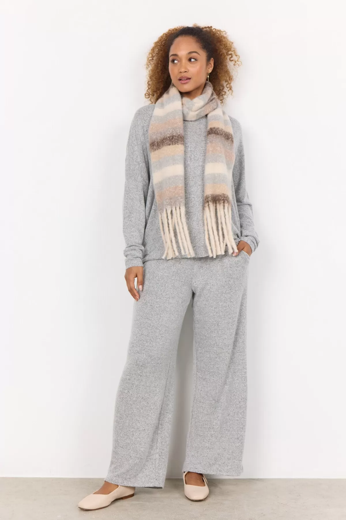 Soyaconcept Accessories-SC-FRIA 1 Scarf Cream