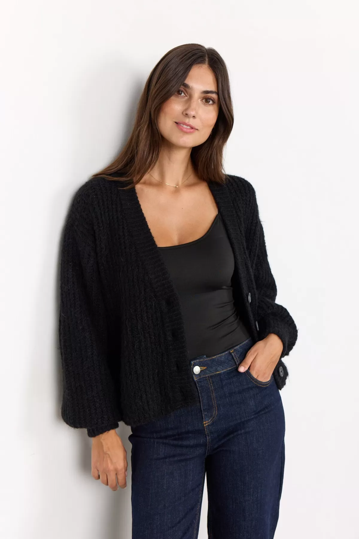 Soyaconcept Knitwear | Cardigans-SC-GUNNA 8 Cardigan Black