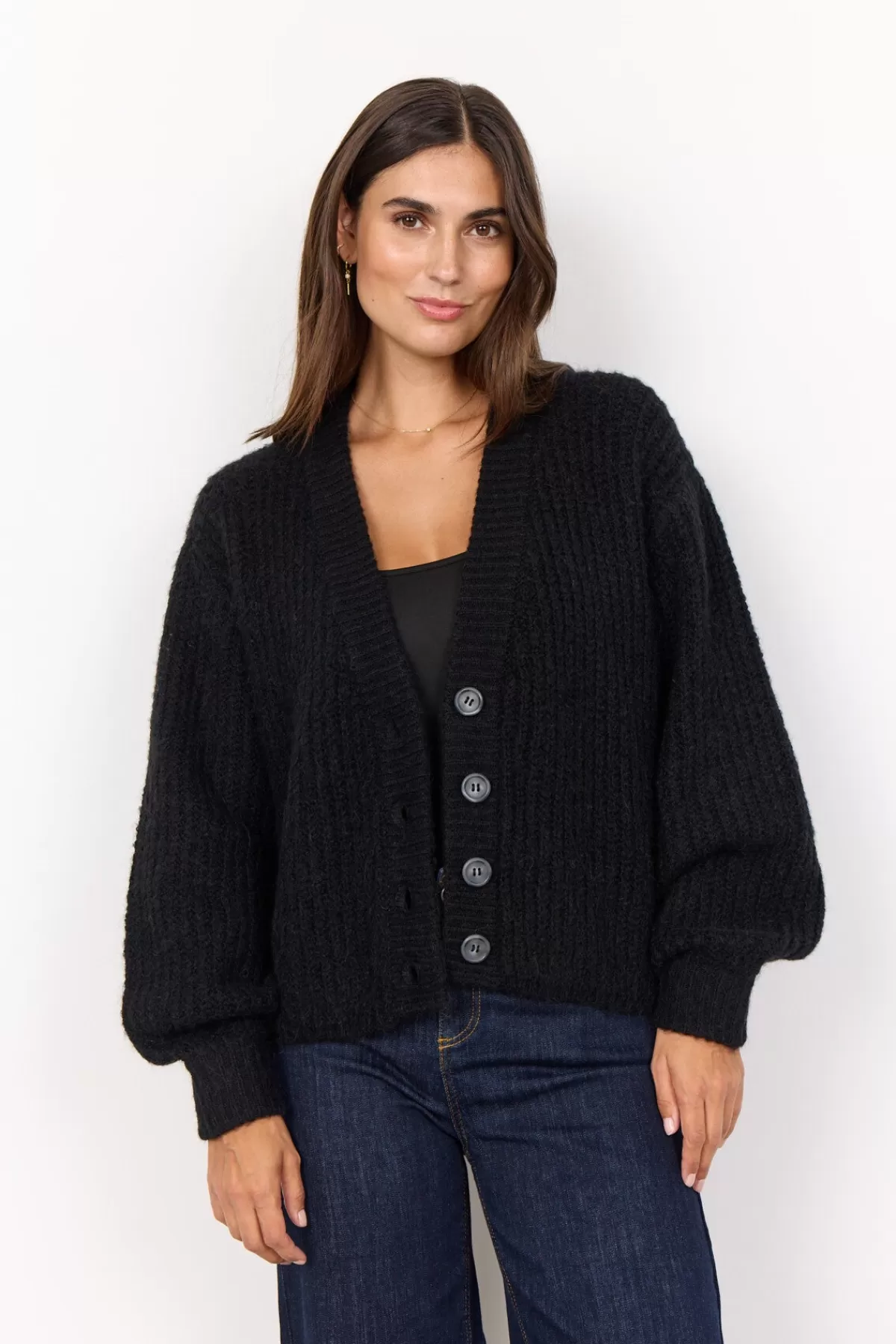 Soyaconcept Knitwear | Cardigans-SC-GUNNA 8 Cardigan Black