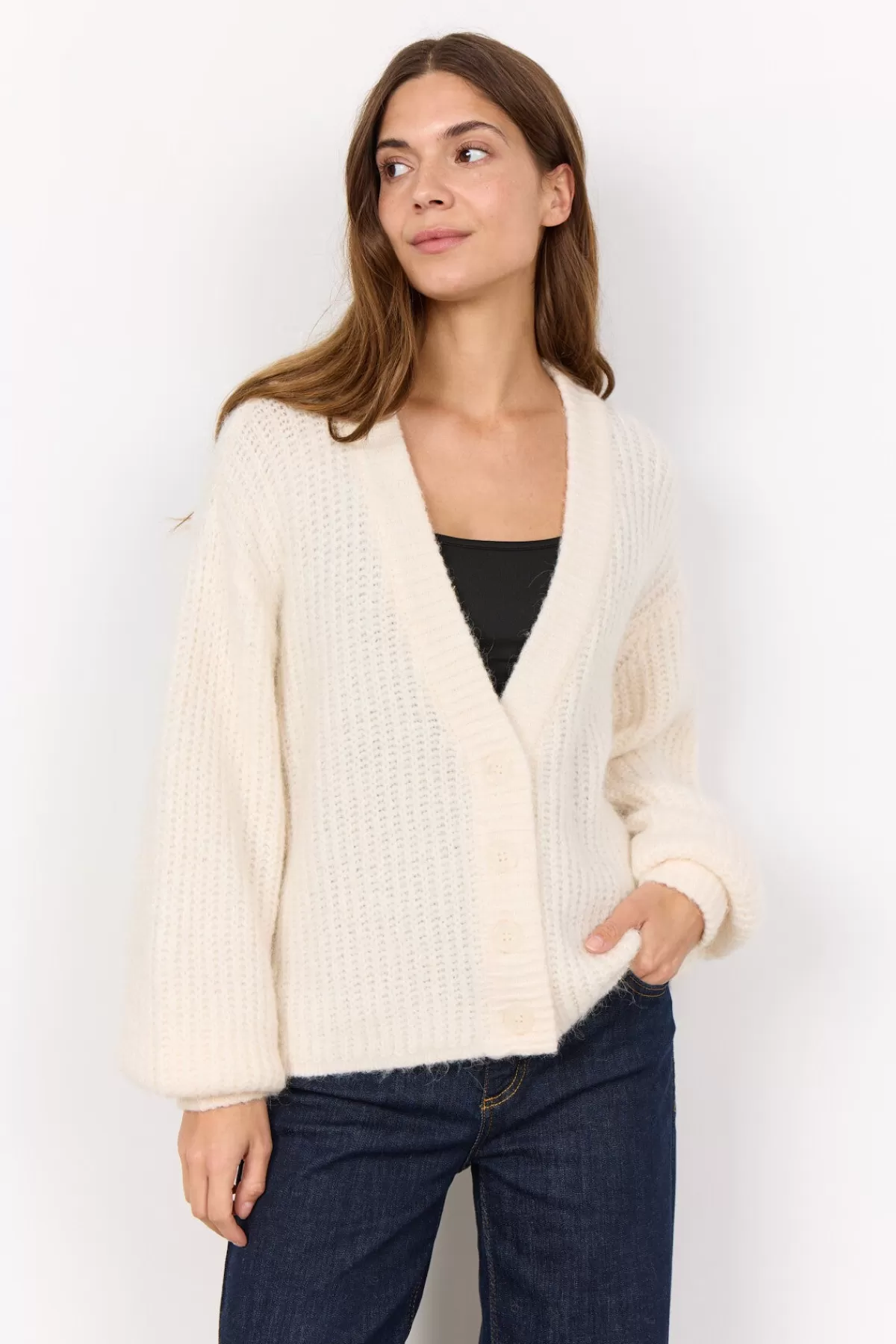 Soyaconcept Knitwear | Cardigans-SC-GUNNA 8 Cardigan Cream