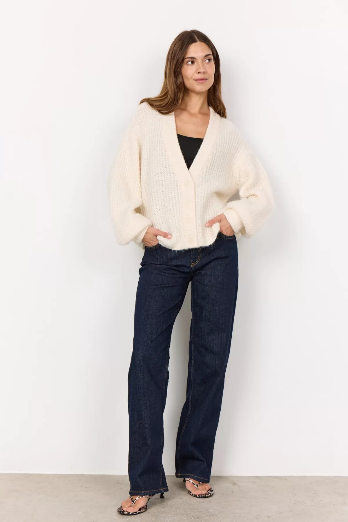 Soyaconcept Knitwear | Cardigans-SC-GUNNA 8 Cardigan Cream