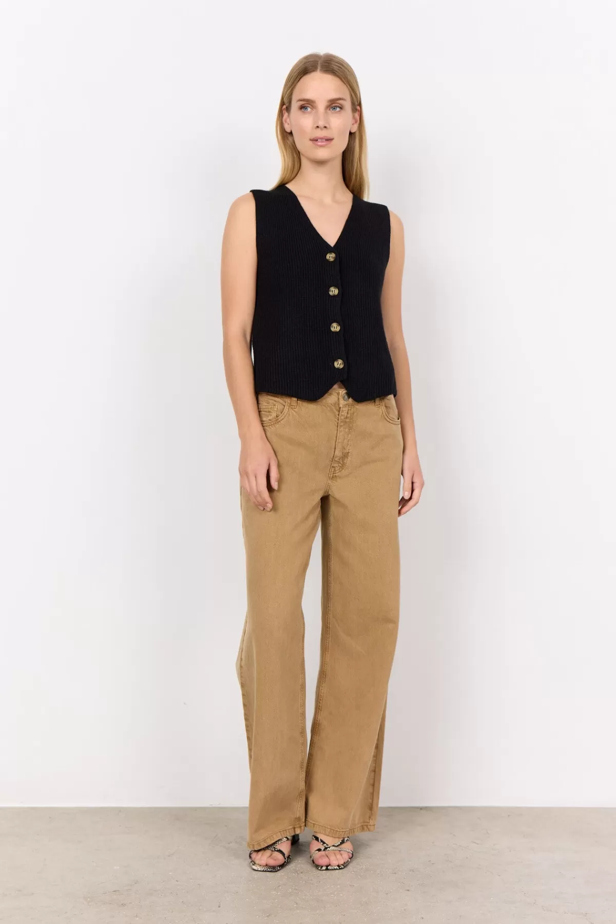 Soyaconcept T-Shirts And Tops | Knitwear-SC-ILIA 1 Waistcoat Black