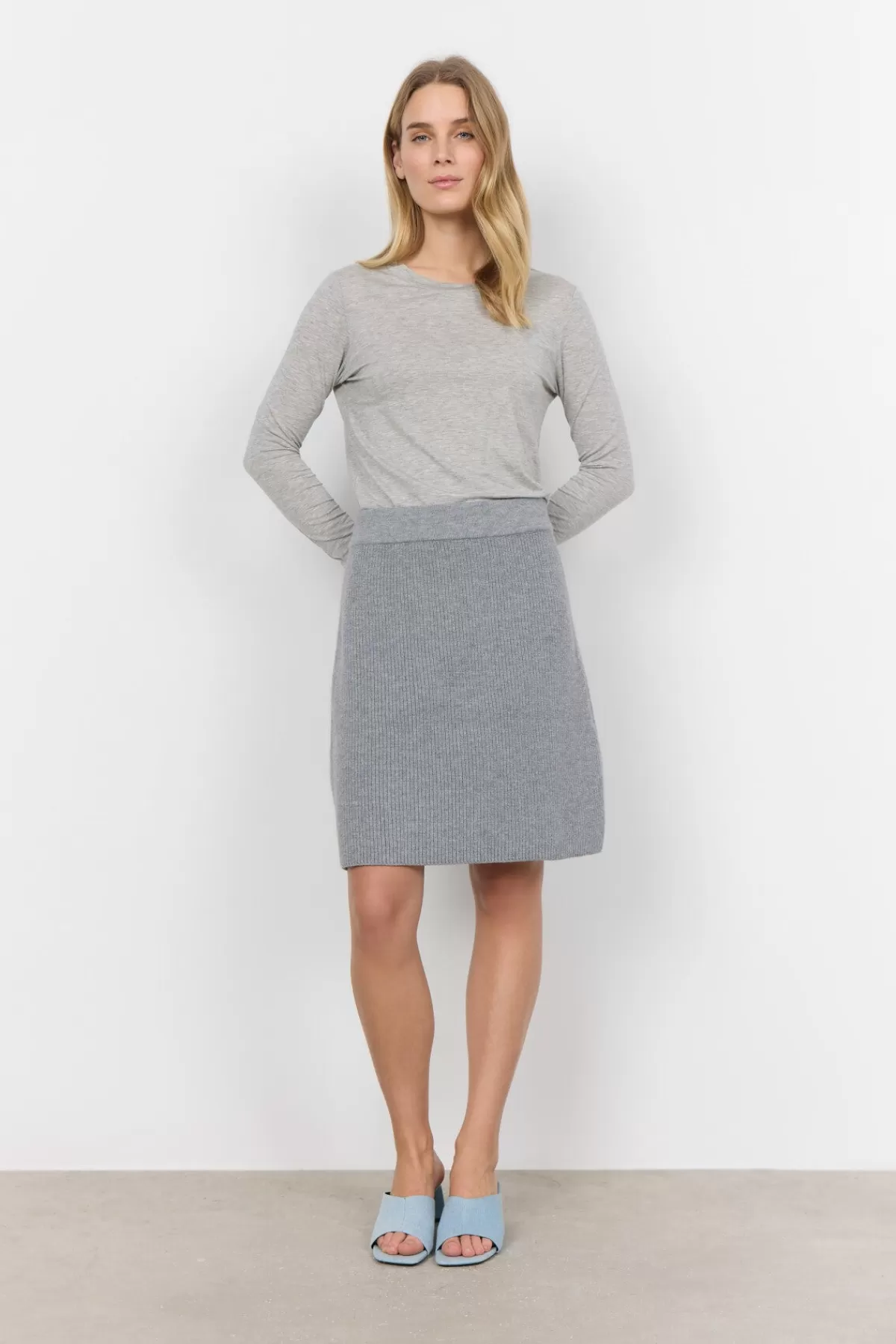 Soyaconcept Skirts-SC-ILIA 3 Skirt Grey
