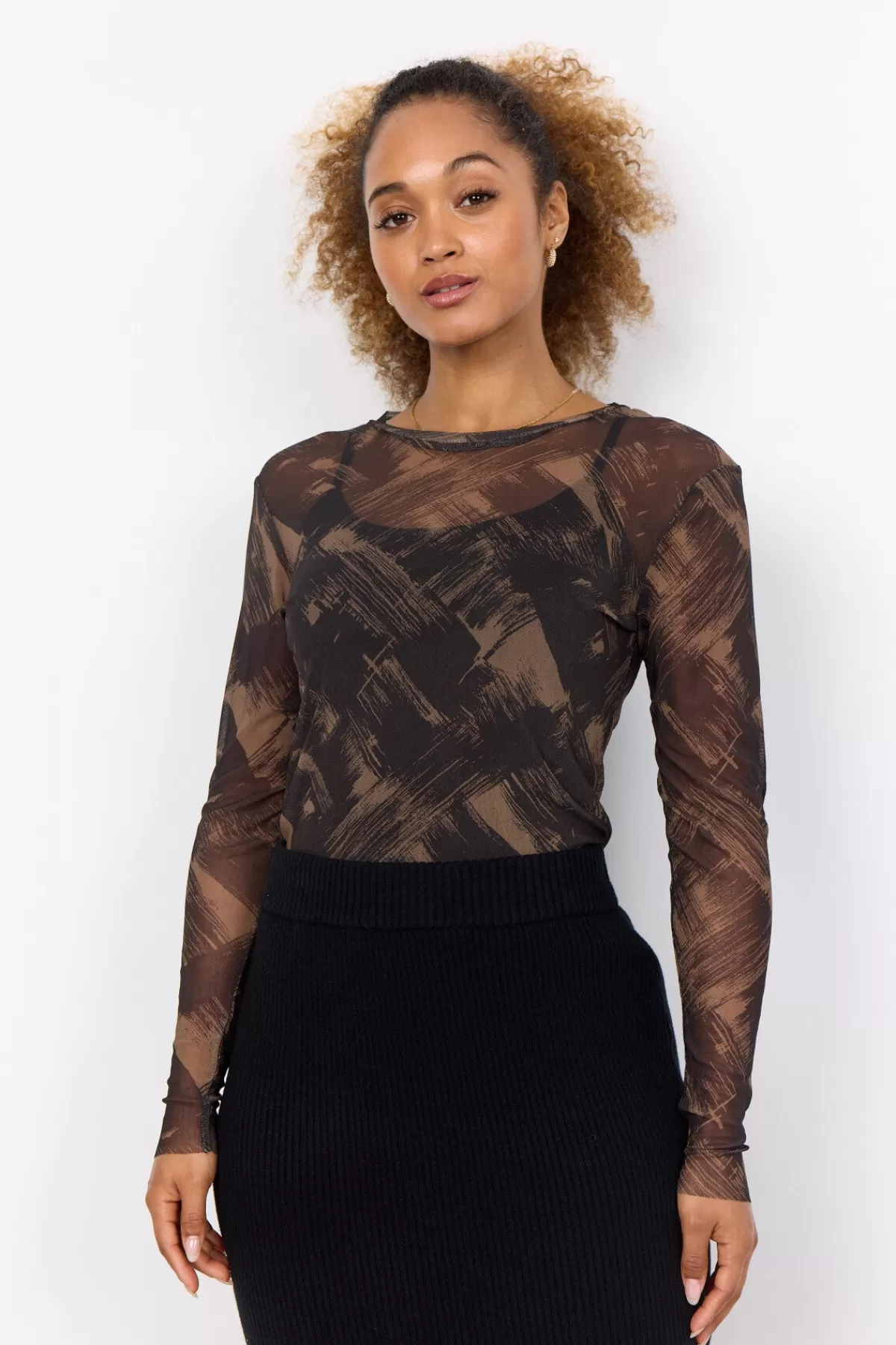 Soyaconcept T-Shirts And Tops-SC-ILIANE 1 T-shirt Camel