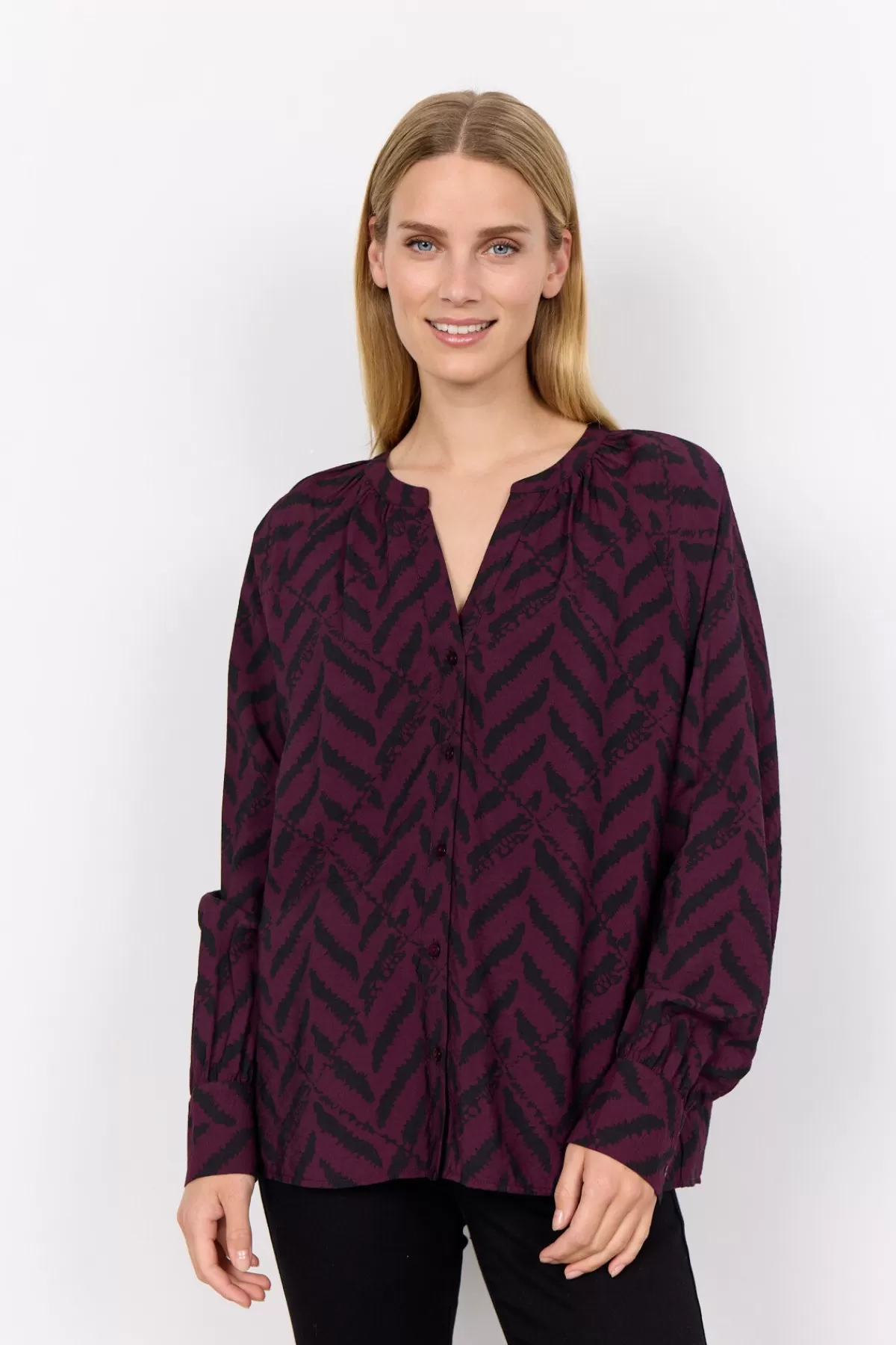 Soyaconcept Blouses And Shirts-SC-INAROSE 1 Shirt Bordeaux