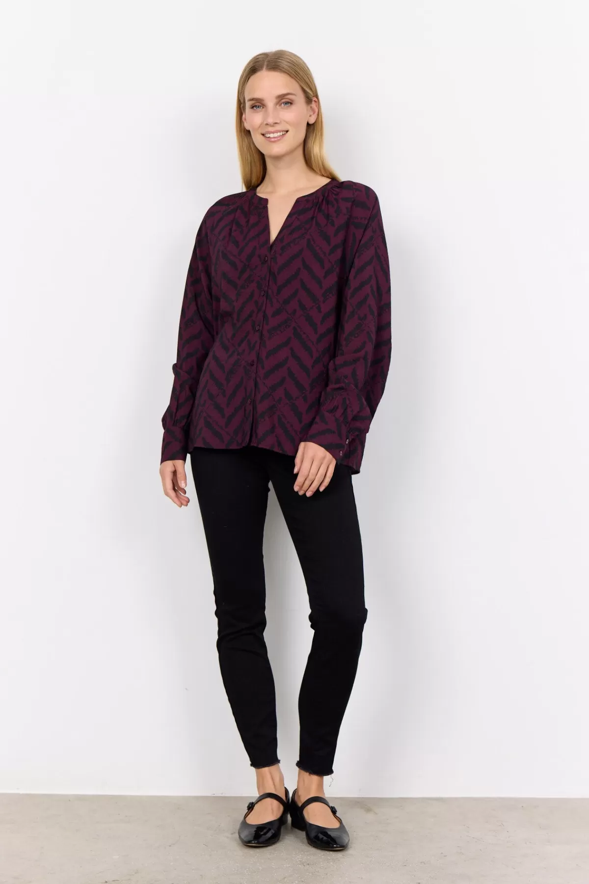 Soyaconcept Blouses And Shirts-SC-INAROSE 1 Shirt Bordeaux