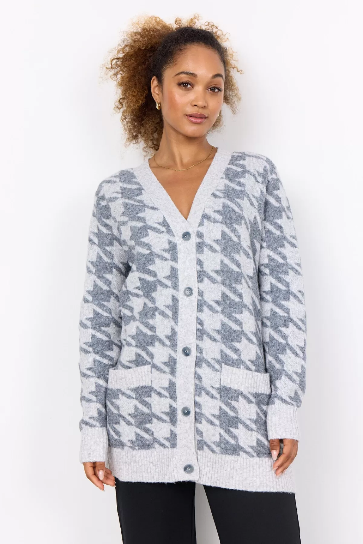 Soyaconcept Knitwear | Cardigans-SC-INE 2 Cardigan Light grey