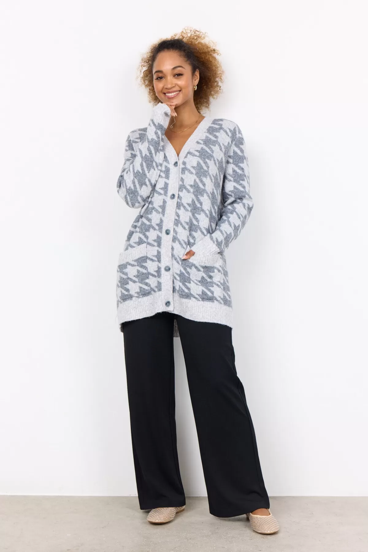 Soyaconcept Knitwear | Cardigans-SC-INE 2 Cardigan Light grey