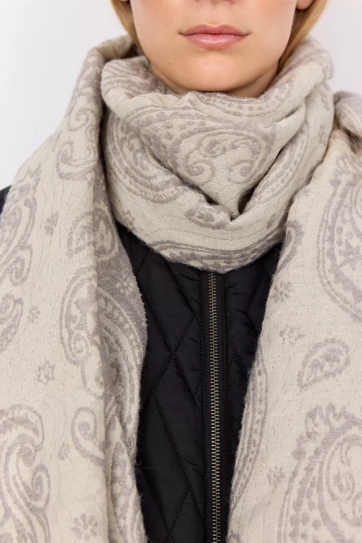 Soyaconcept Accessories-SC-INGELISE 1 Scarf Cream