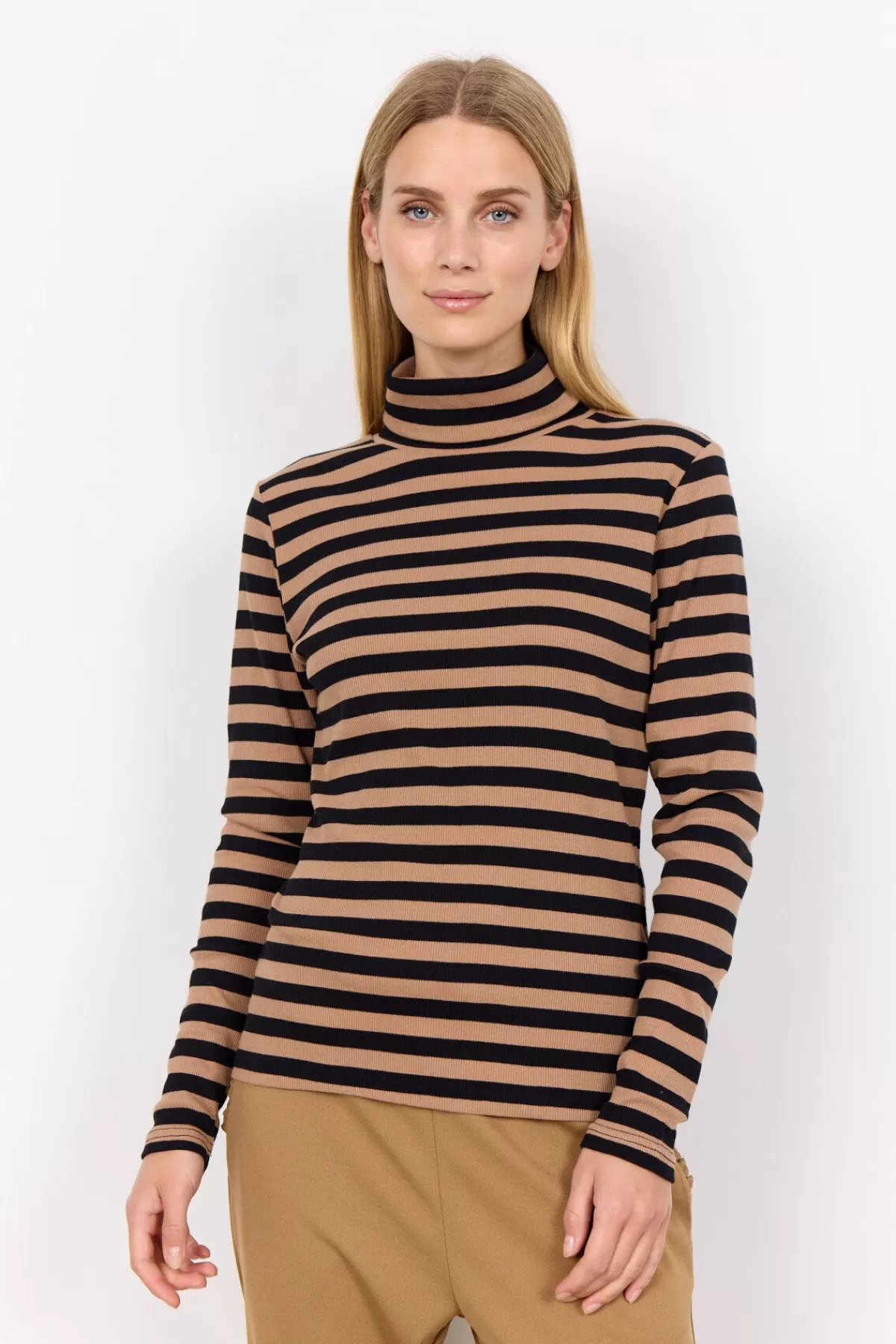 Soyaconcept T-Shirts And Tops-SC-IRIDI 2 T-shirt Camel