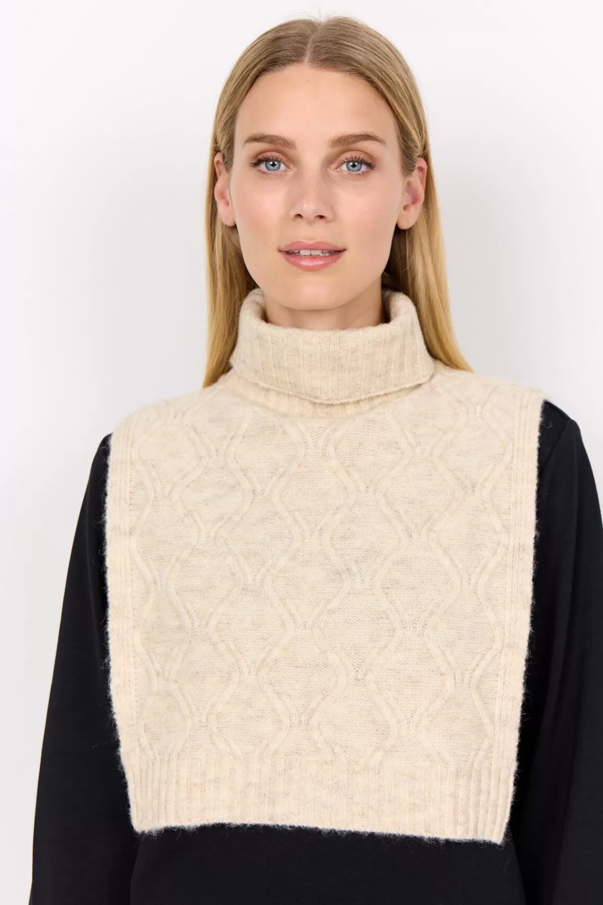 Soyaconcept Knitwear | Accessories-SC-IRWIN 3 Poncho Cream
