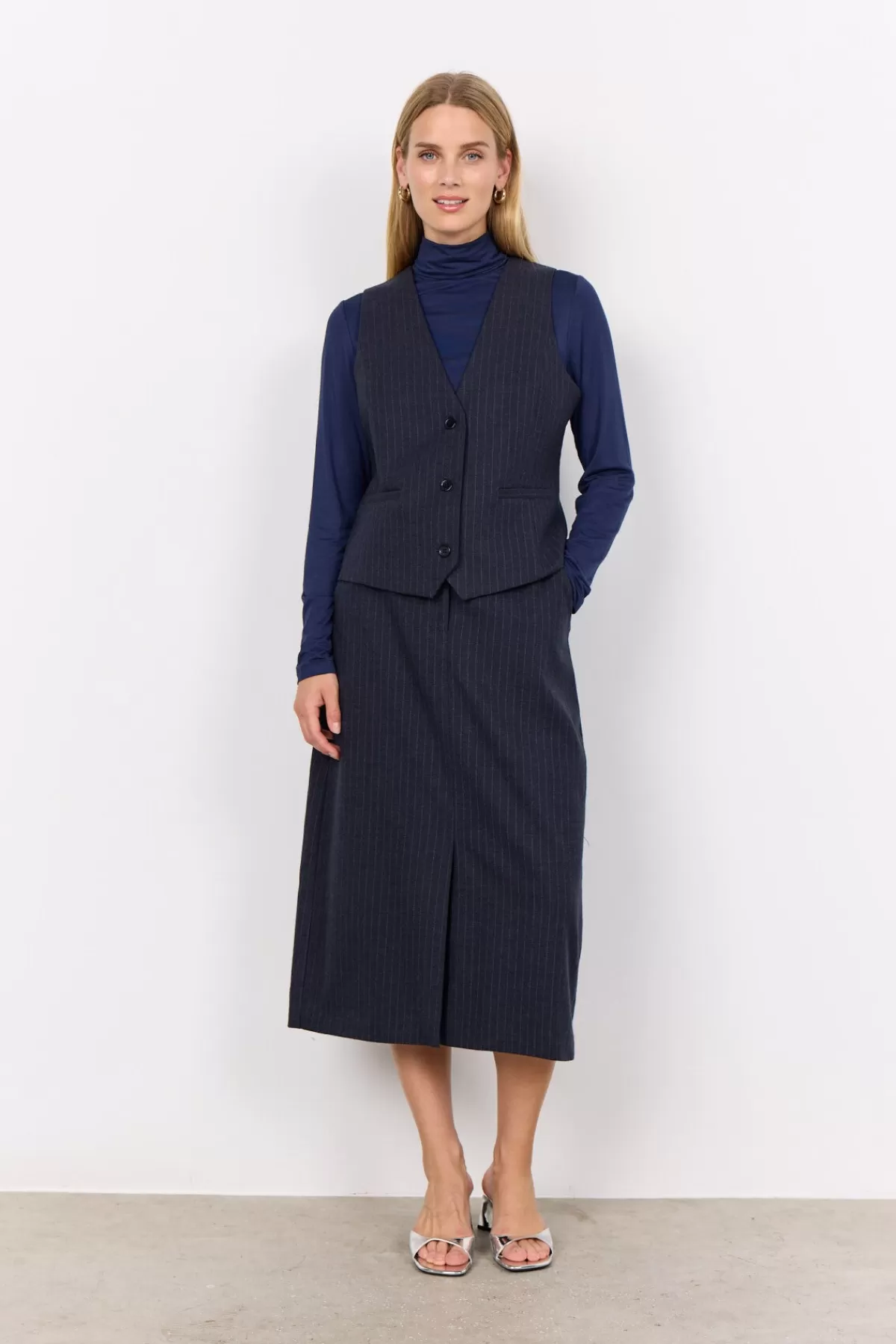 Soyaconcept T-Shirts And Tops | Blazers-SC-ISABELLE 1 Waistcoat Dark blue