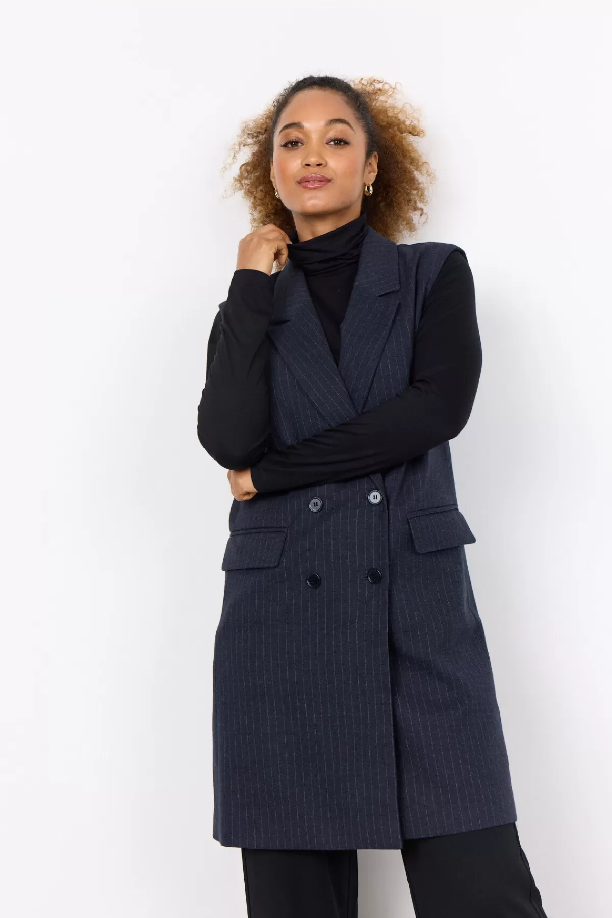 Soyaconcept Dresses | Blazers-SC-ISABELLE 3 Waistcoat Dark blue