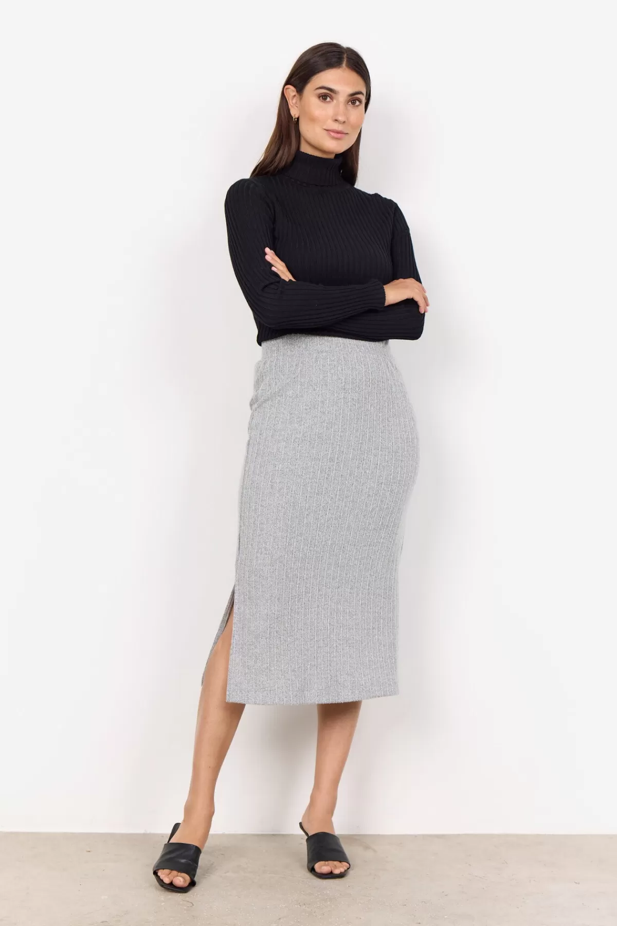 Soyaconcept Skirts-SC-ISEL 4 Skirt Light grey