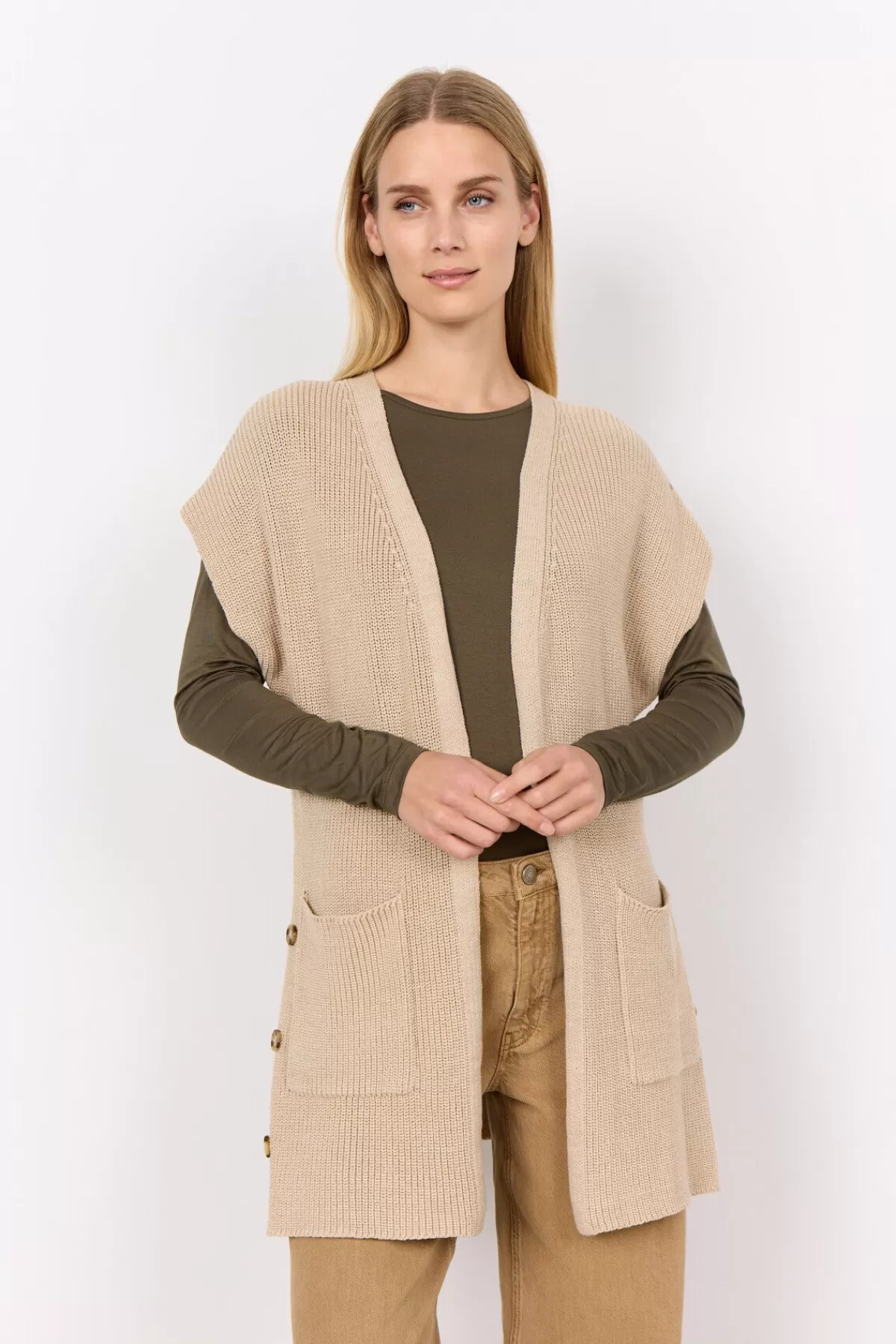Soyaconcept Knitwear | Cardigans-SC-JULIA 9 Cardigan Sand