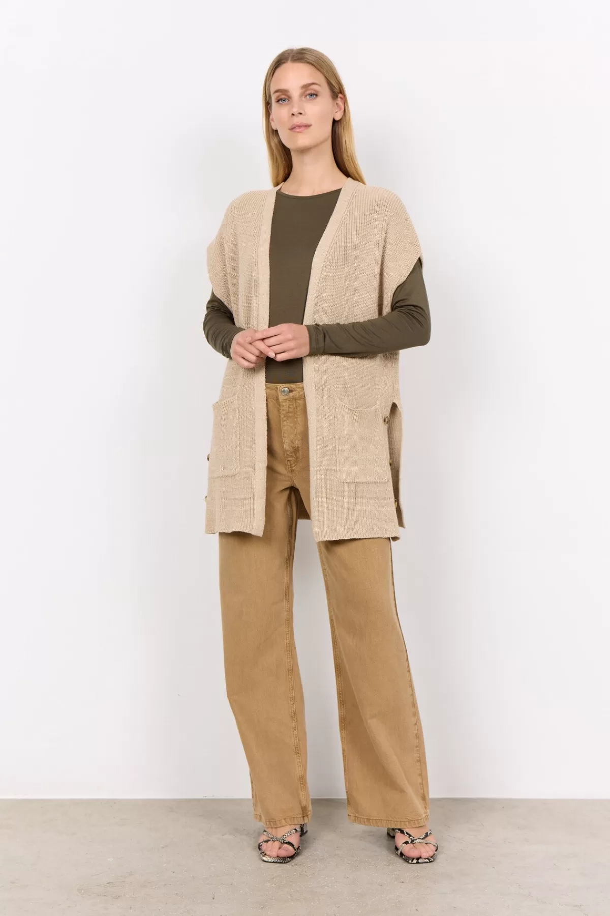Soyaconcept Knitwear | Cardigans-SC-JULIA 9 Cardigan Sand