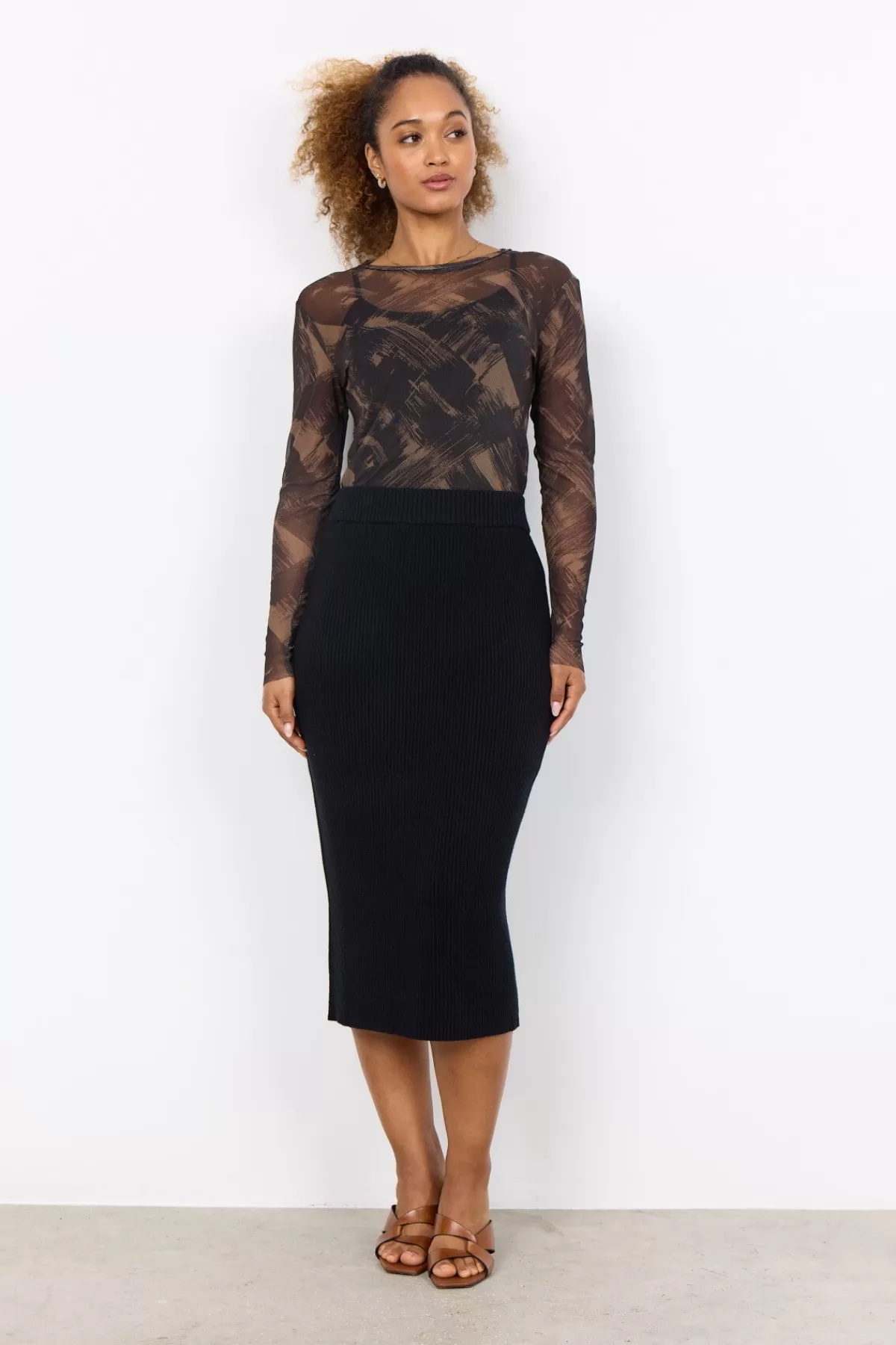 Soyaconcept Skirts-SC-KANITA 9 Skirt Black