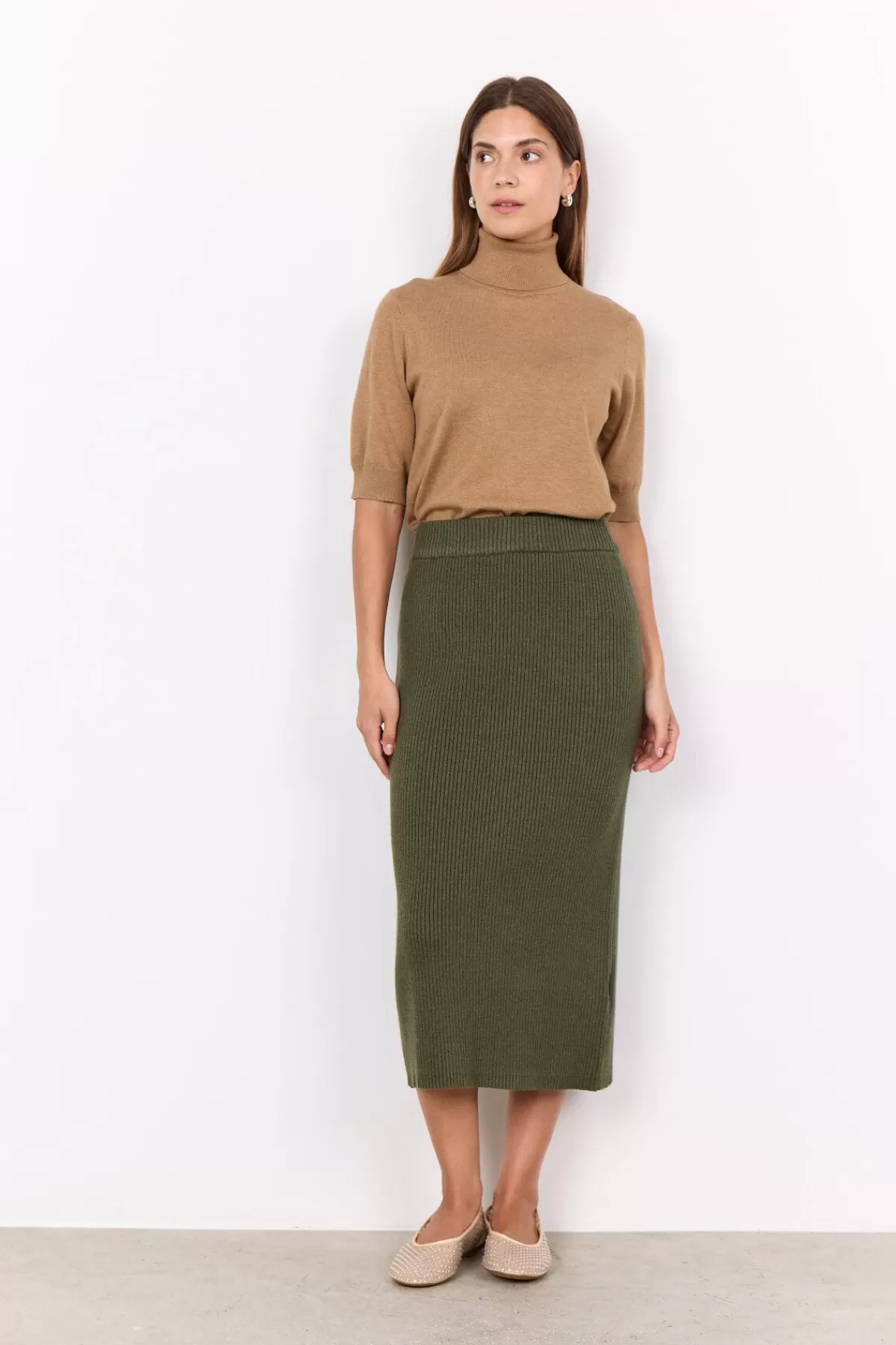 Soyaconcept Skirts-SC-KANITA 9 Skirt Olive