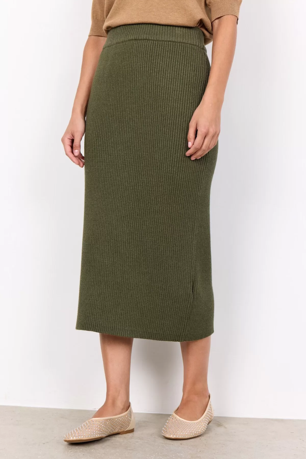 Soyaconcept Skirts-SC-KANITA 9 Skirt Olive