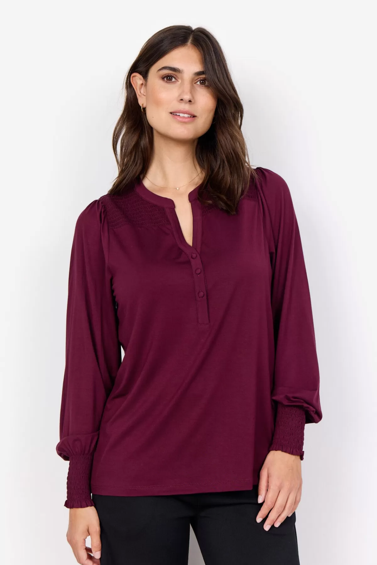 Soyaconcept Blouses And Shirts-SC-MARICA 303 Blouse Bordeaux