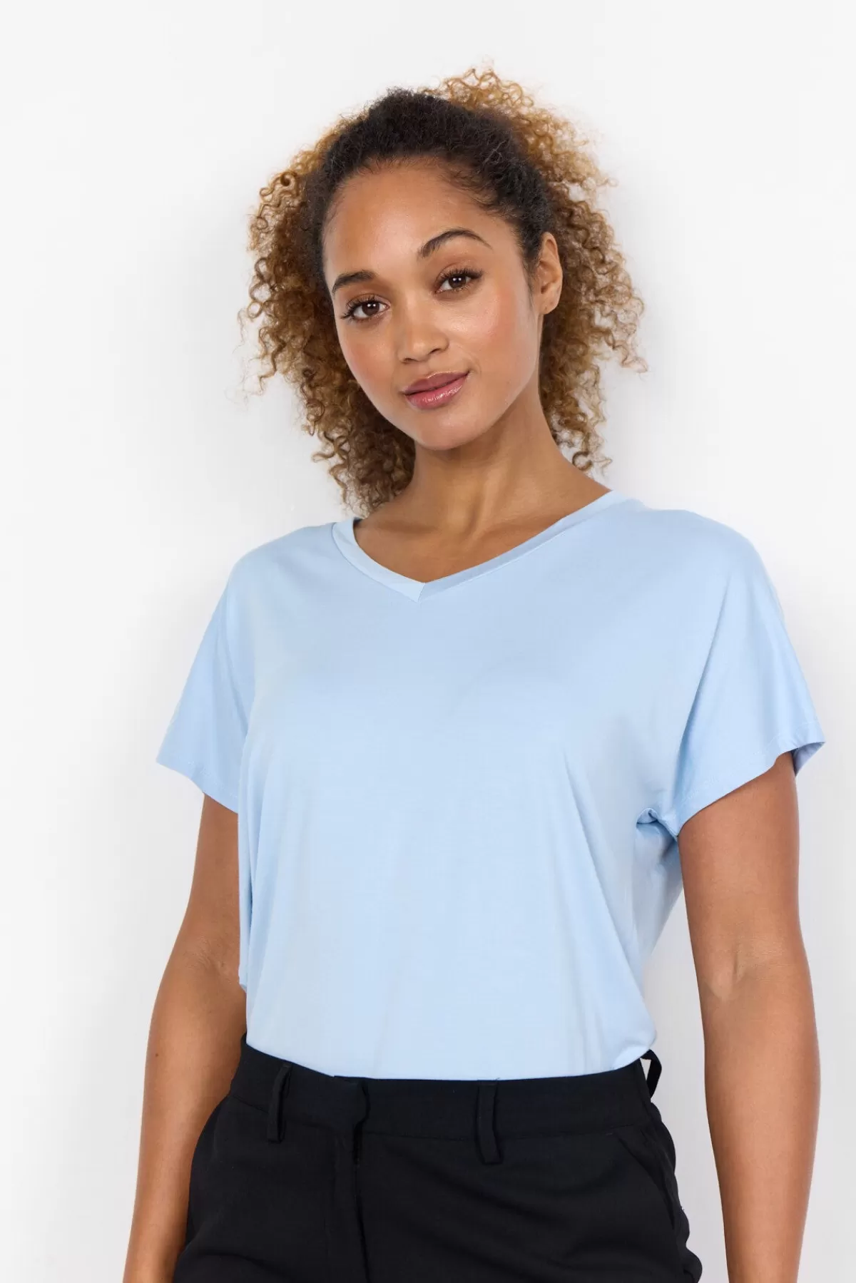 Soyaconcept T-Shirts And Tops-SC-MARICA 32 T-shirt Light blue