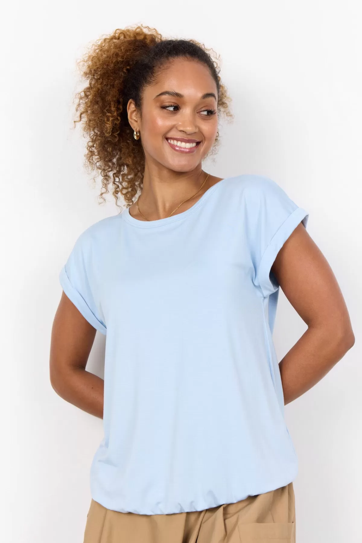 Soyaconcept T-Shirts And Tops-SC-MARICA 56 T-shirt Light blue