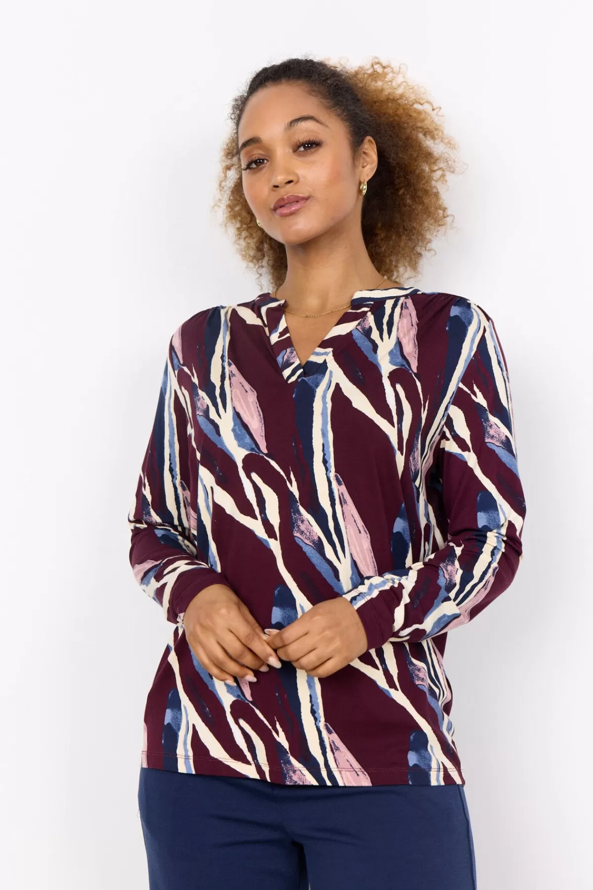Soyaconcept Blouses And Shirts-SC-MARICA AOP 305 Blouse Bordeaux