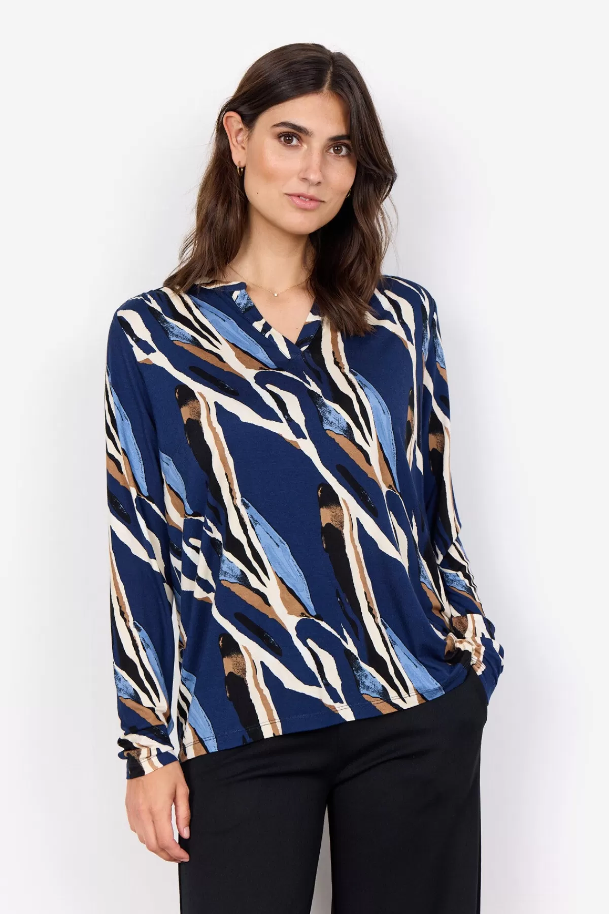 Soyaconcept Blouses And Shirts-SC-MARICA AOP 305 Blouse Dark blue