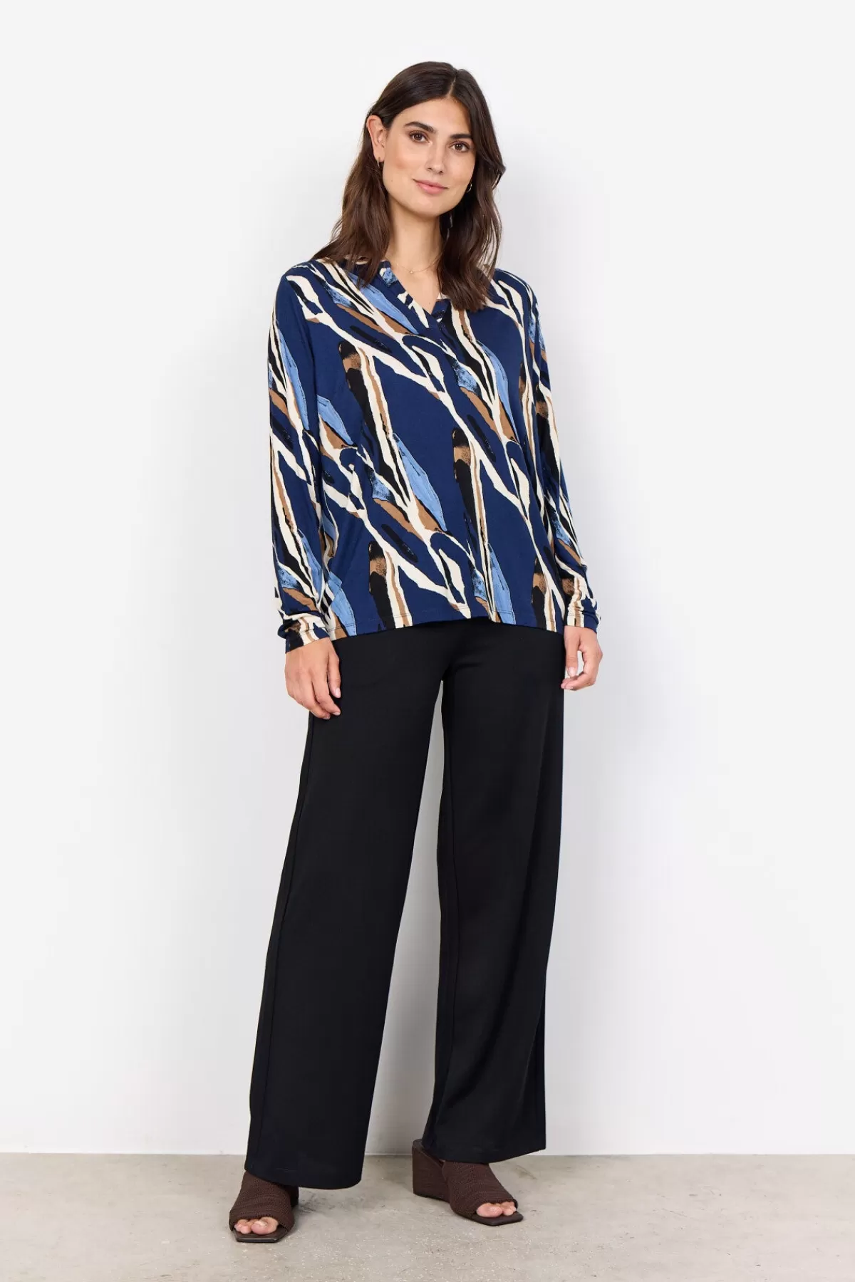 Soyaconcept Blouses And Shirts-SC-MARICA AOP 305 Blouse Dark blue