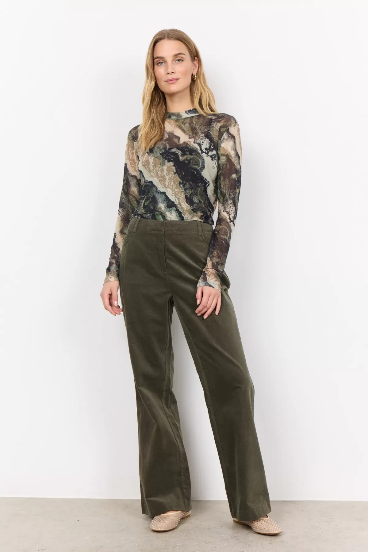 Soyaconcept Pants-SC-NABIHA 2-B Pants Dark green