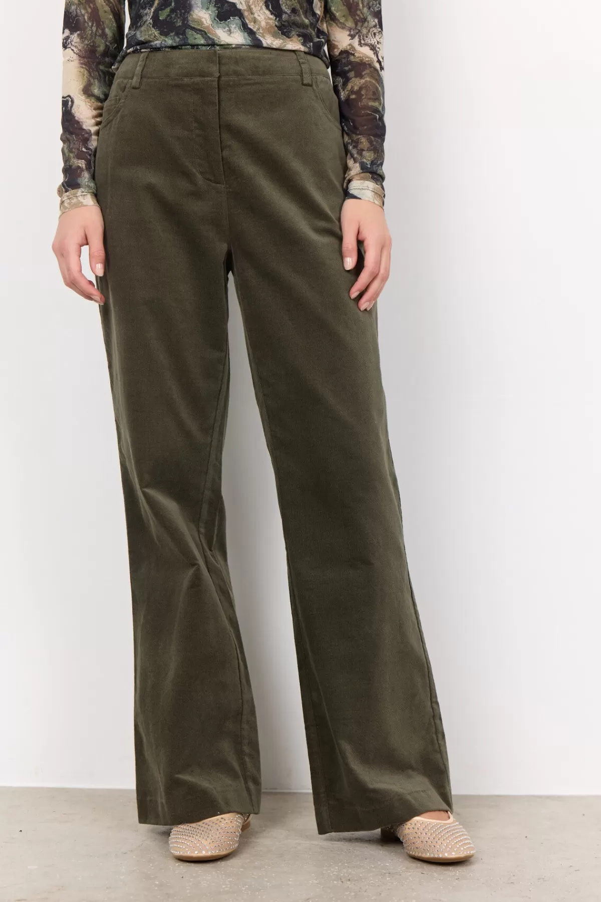 Soyaconcept Pants-SC-NABIHA 2-B Pants Dark green