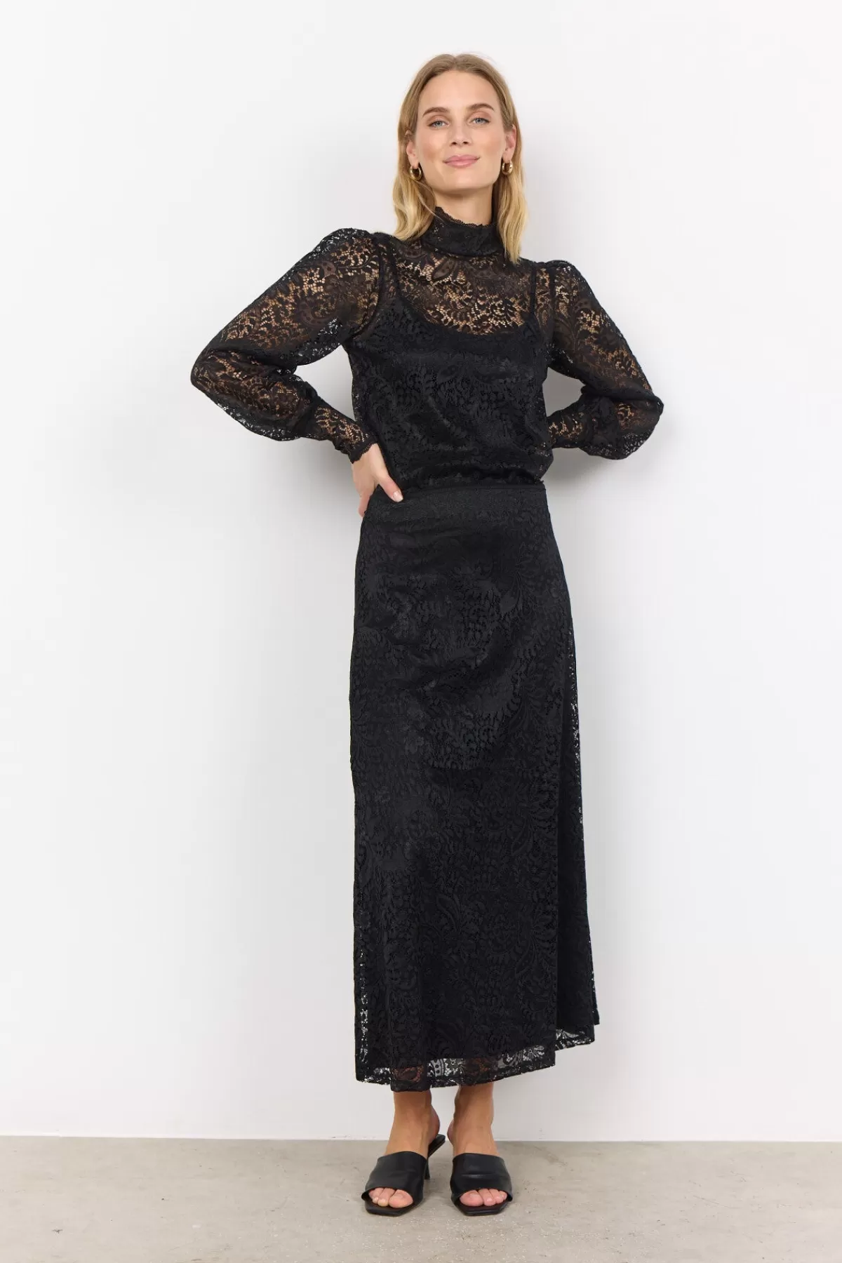 Soyaconcept Skirts-SC-NAILAH 3 Skirt Black
