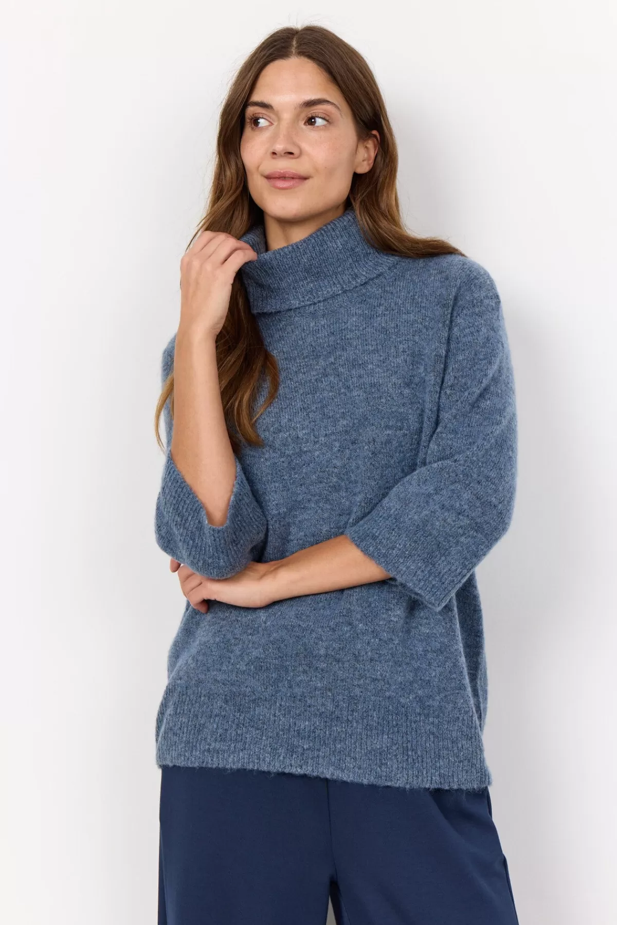 Soyaconcept Knitwear-SC-NESSIE 45 Pullover Blue