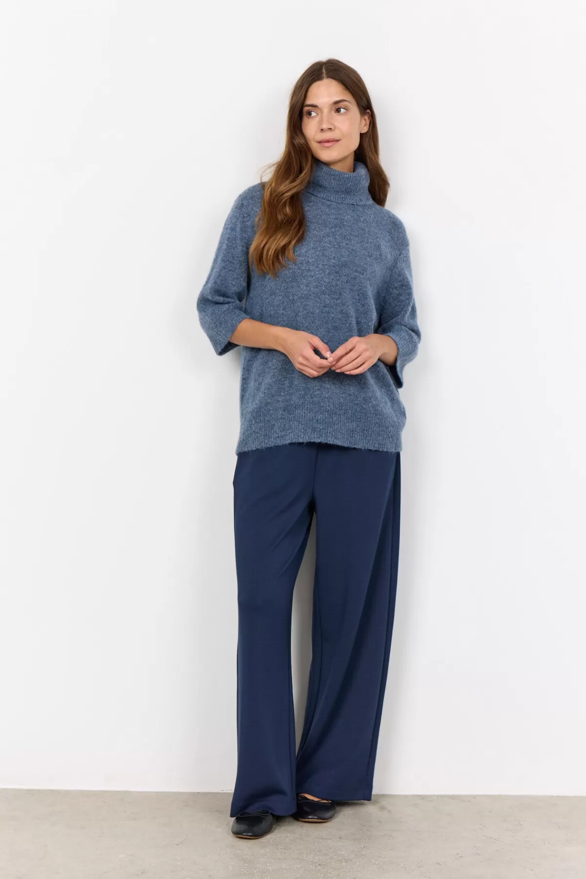 Soyaconcept Knitwear-SC-NESSIE 45 Pullover Blue