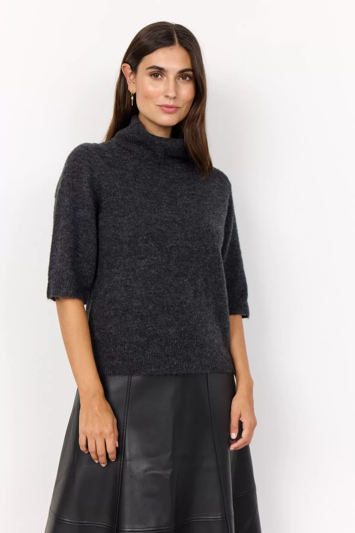 Soyaconcept Knitwear-SC-NESSIE 45 Pullover Dark grey