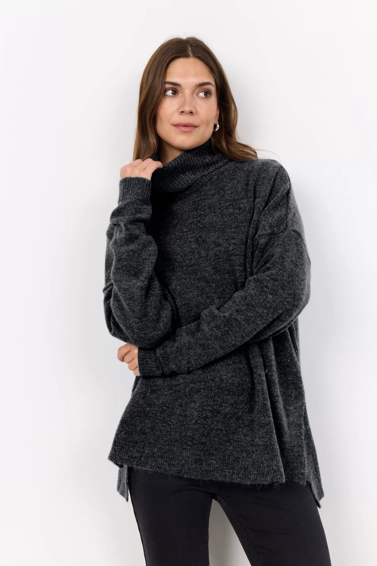 Soyaconcept Knitwear-SC-NESSIE 47 Pullover Dark grey