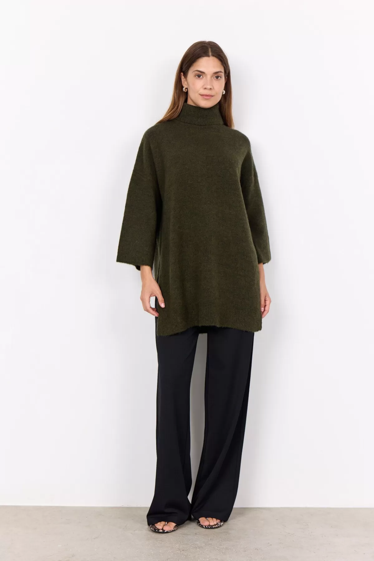 Soyaconcept Knitwear-SC-NESSIE 52 Pullover Olive